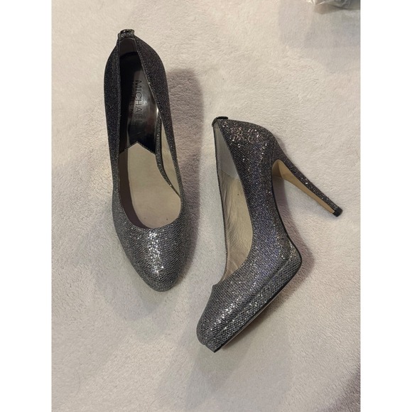 MICHAEL Michael Kors Shoes - Michael Kors Silver Ombre Glitter Platform Pumps Heels Size 7.5M